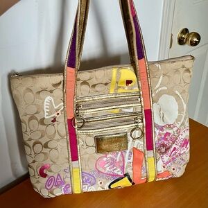 Coach Poppy Graffiti Glam Tote (Style 14537) Y2K-era Rare item